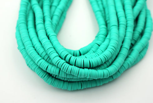 6mm vinyl Heishi beads teal polymer clay beads